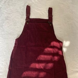 Maroon overall dress